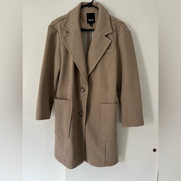 Simply Vera Vera Wang Jackets & Blazers - Simply Vera Vera Wang Taupe Trench-Style Wool Blend Coat